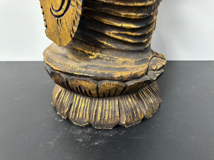 Carved Wooden Gilt Balinese Wooden Statue 31'H [Photo 7]