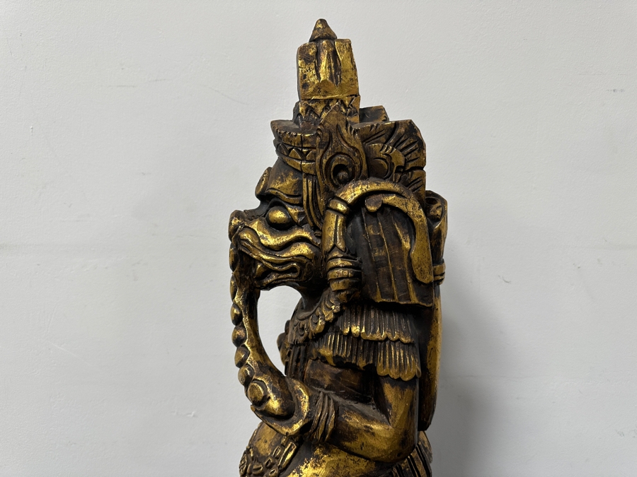Carved Wooden Gilt Balinese Wooden Statue 31'H [Photo 11]