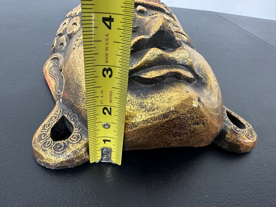 Handmade Wooden Buddha Head Mask 8W X 11.5H X 3D [Photo 5]