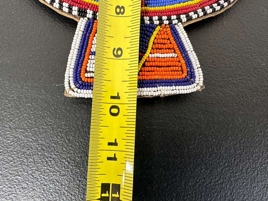 Vintage African Maasai Beaded Collar Necklace 8.5W X 10H [Photo 6]