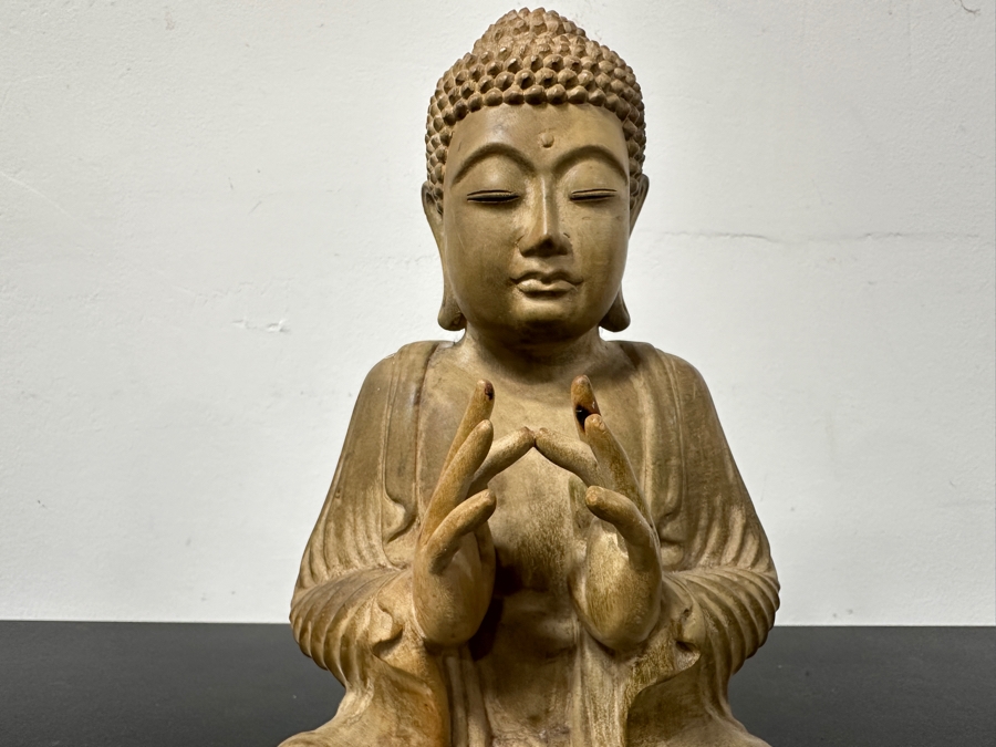 Hand Carved Wooden Buddha Statue 9.5'W X 7'D X 12'H [Photo 4]
