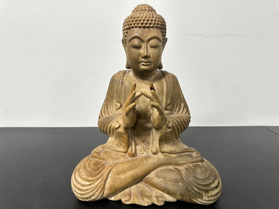 Hand Carved Wooden Buddha Statue 9.5'W X 7'D X 12'H [Photo 2]