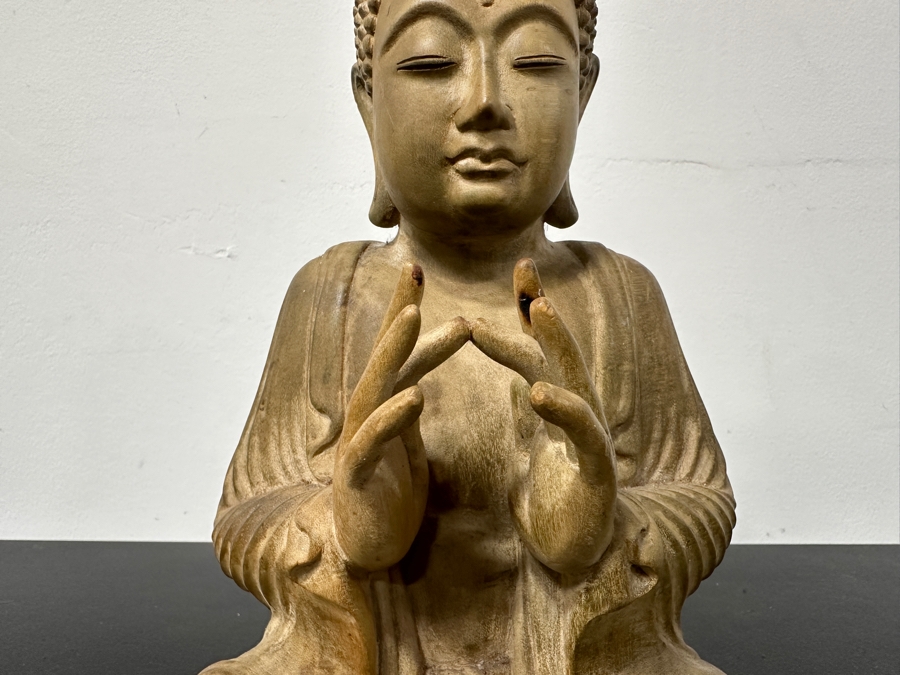 Hand Carved Wooden Buddha Statue 9.5'W X 7'D X 12'H [Photo 3]