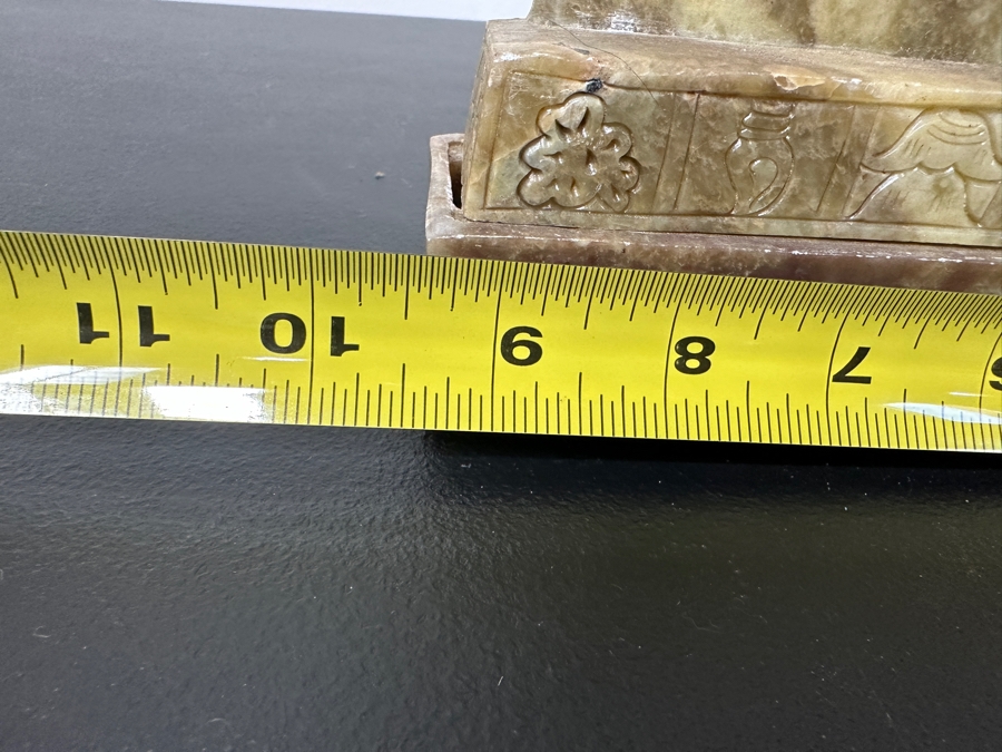 Carved Stone Buddha Box From India 9.25W X 2D X 5H [Photo 9]