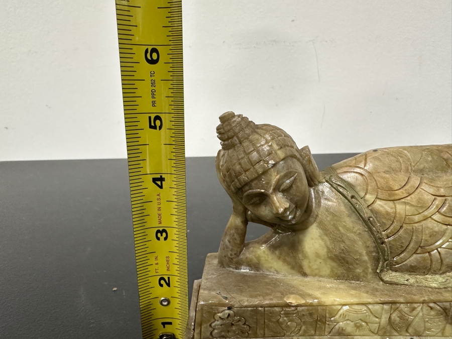 Carved Stone Buddha Box From India 9.25W X 2D X 5H [Photo 11]