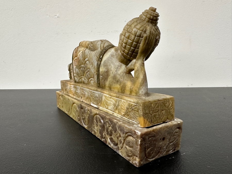 Carved Stone Buddha Box From India 9.25W X 2D X 5H [Photo 5]