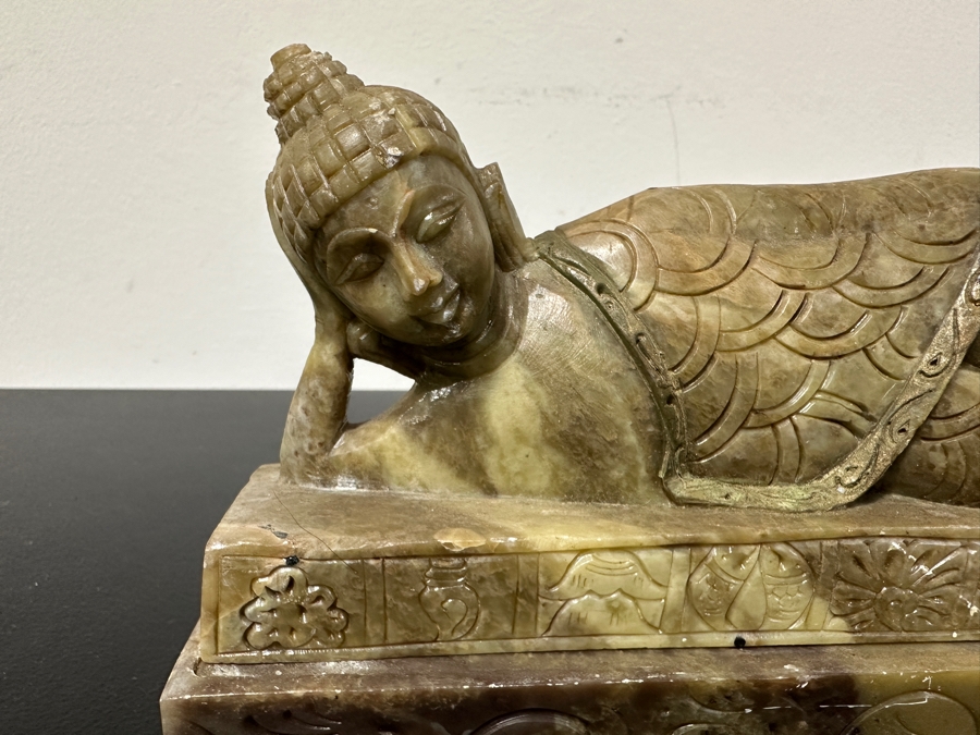 Carved Stone Buddha Box From India 9.25W X 2D X 5H [Photo 3]