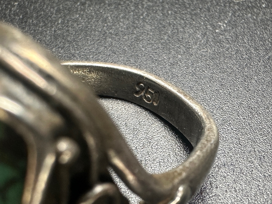Sterling Silver Turquoise Ring Size 9 8.9g [Photo 6]