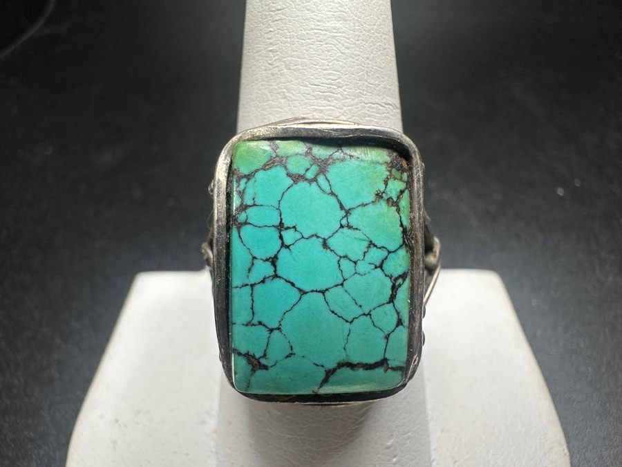 Sterling Silver Turquoise Ring Size 9 8.9g [Photo 2]