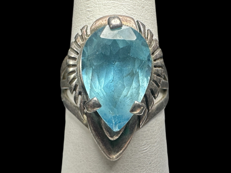 Vintage Sterling Silver Ring Size 8 7.3g