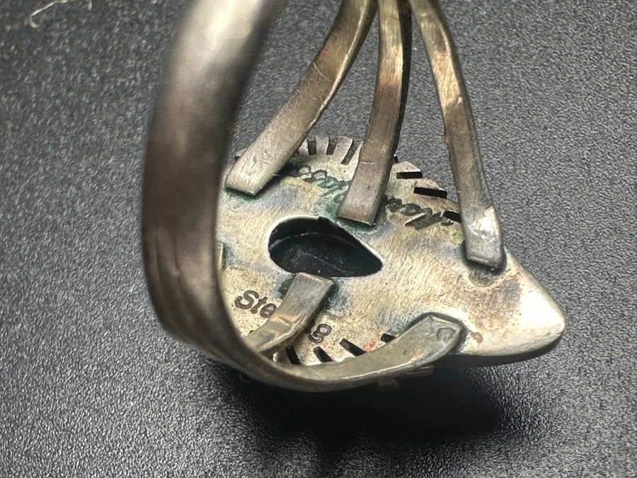 Vintage Sterling Silver Ring Size 8 7.3g [Photo 8]