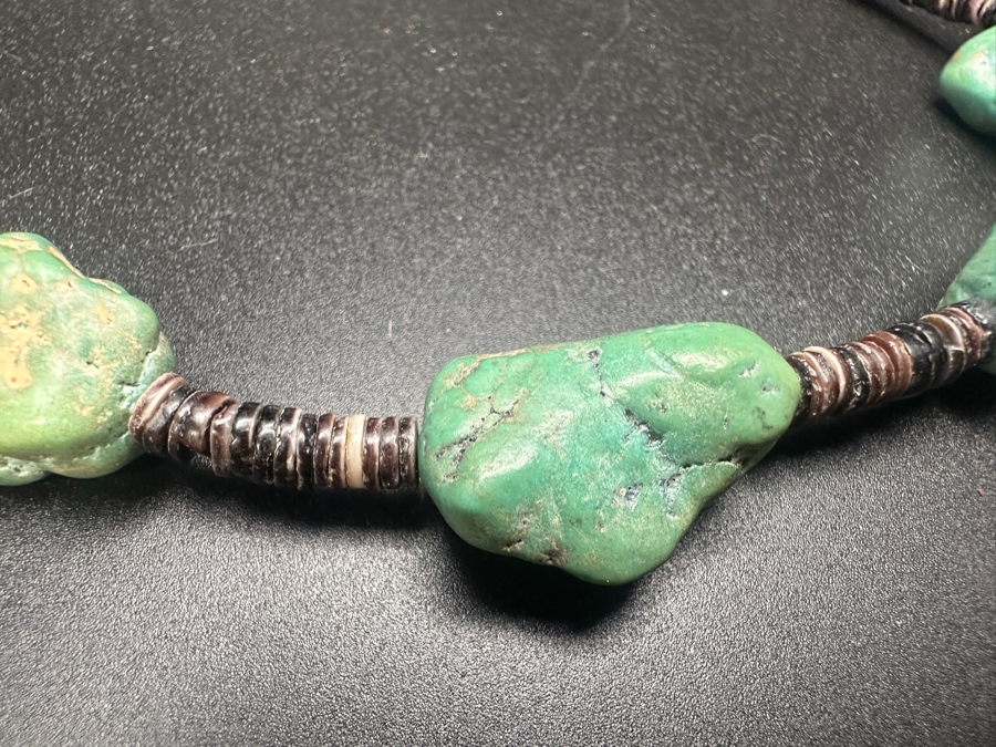 Vintage Turquoise Heishi Beads 14' Necklace [Photo 3]
