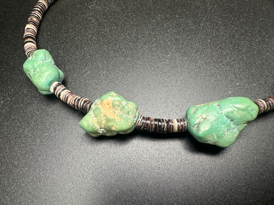 Vintage Turquoise Heishi Beads 14' Necklace [Photo 2]