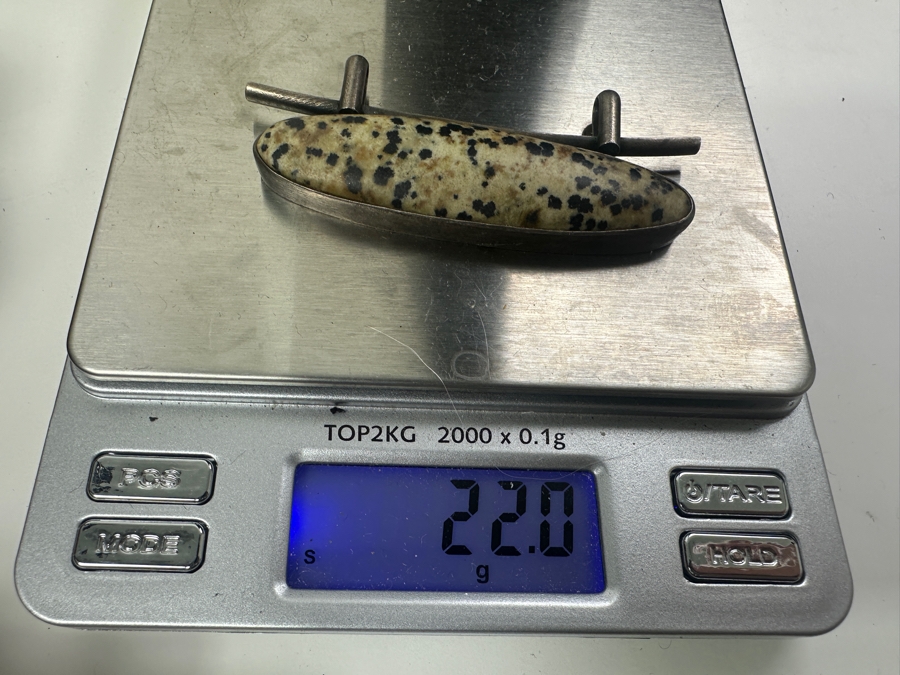 Sterling Silver Dalmatian Jasper Pendant 2.75'W 22g [Photo 7]