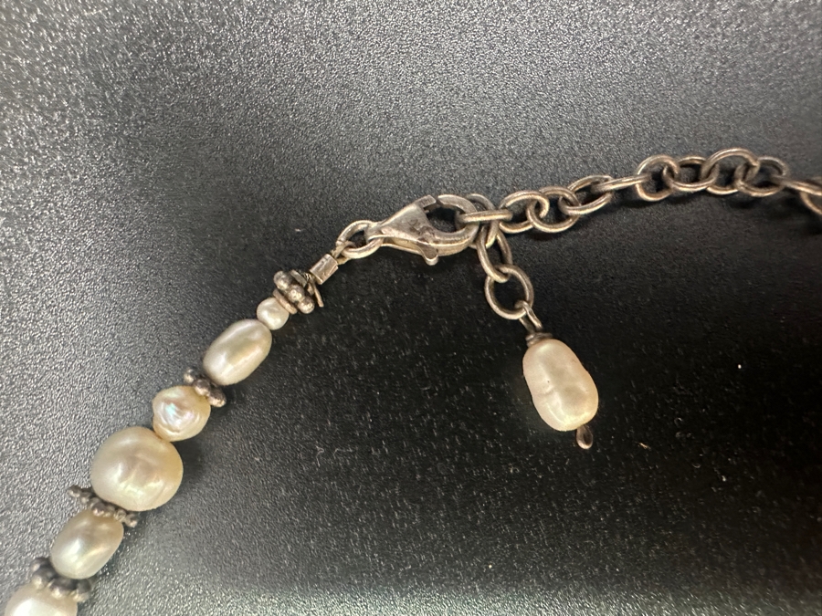 Sterling Silver Pearl 17' Necklace [Photo 4]