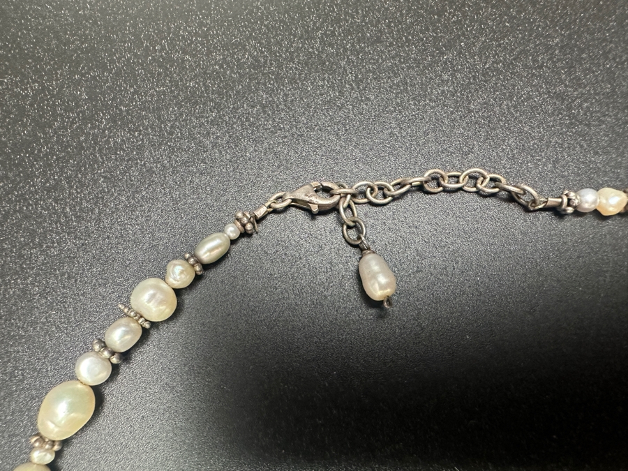 Sterling Silver Pearl 17' Necklace [Photo 3]