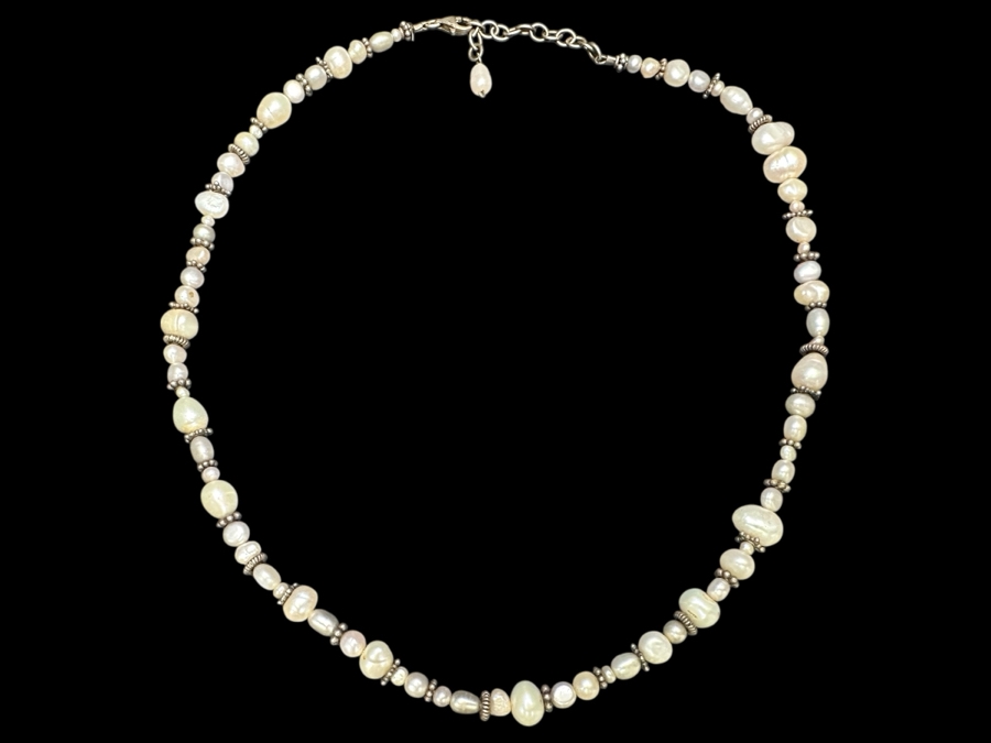 Sterling Silver Pearl 17' Necklace
