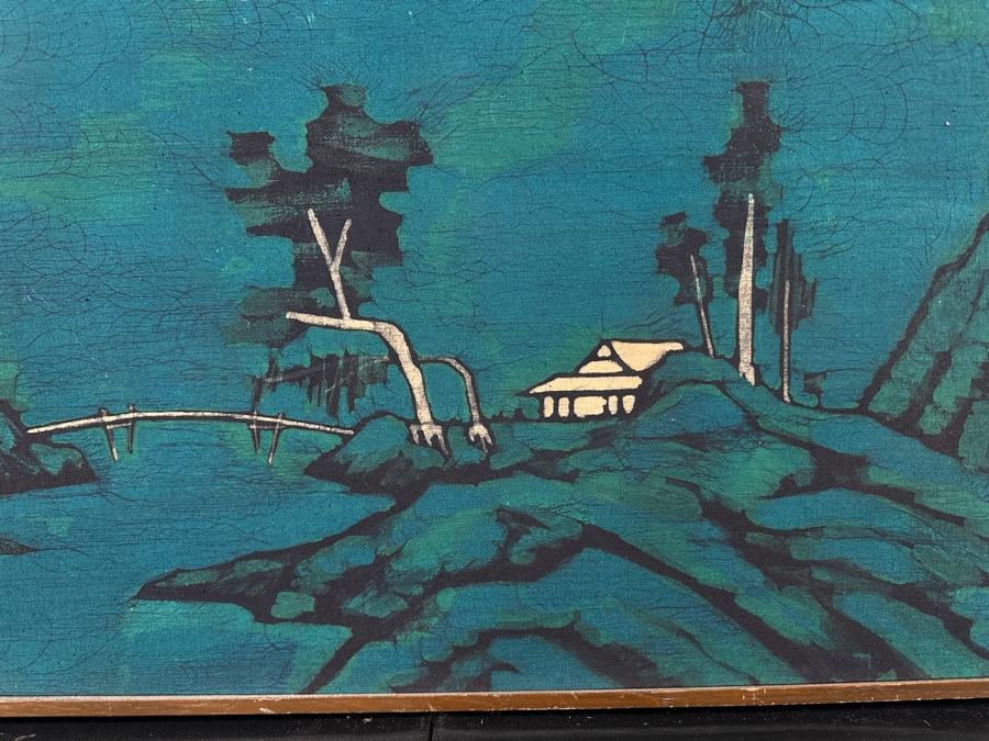 Original Chinese Batik Stone Rubbing 36 X 21 [Photo 2]