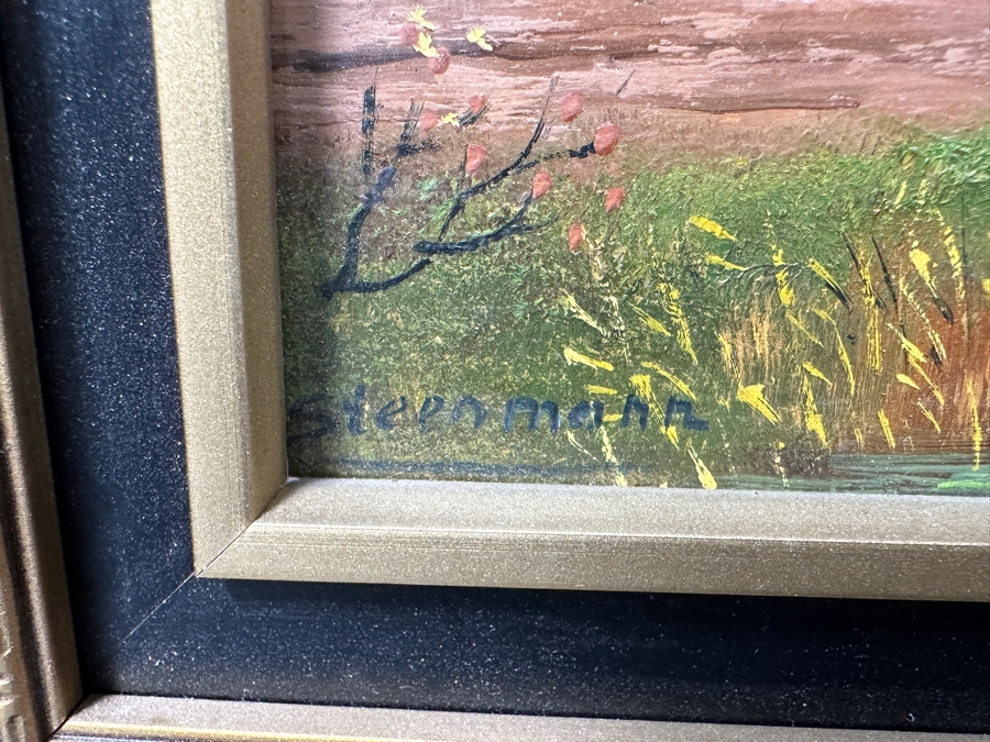 Original Oil Painting On Board Signed Steermann 12 X 9.5 Framed 16 X 14 [Photo 7]