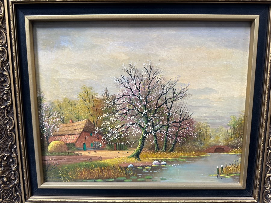 Original Oil Painting On Board Signed Steermann 12 X 9.5 Framed 16 X 14 [Photo 2]