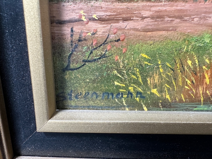 Original Oil Painting On Board Signed Steermann 12 X 9.5 Framed 16 X 14 [Photo 6]