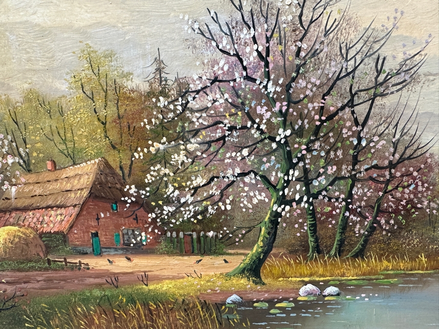 Original Oil Painting On Board Signed Steermann 12 X 9.5 Framed 16 X 14 [Photo 4]