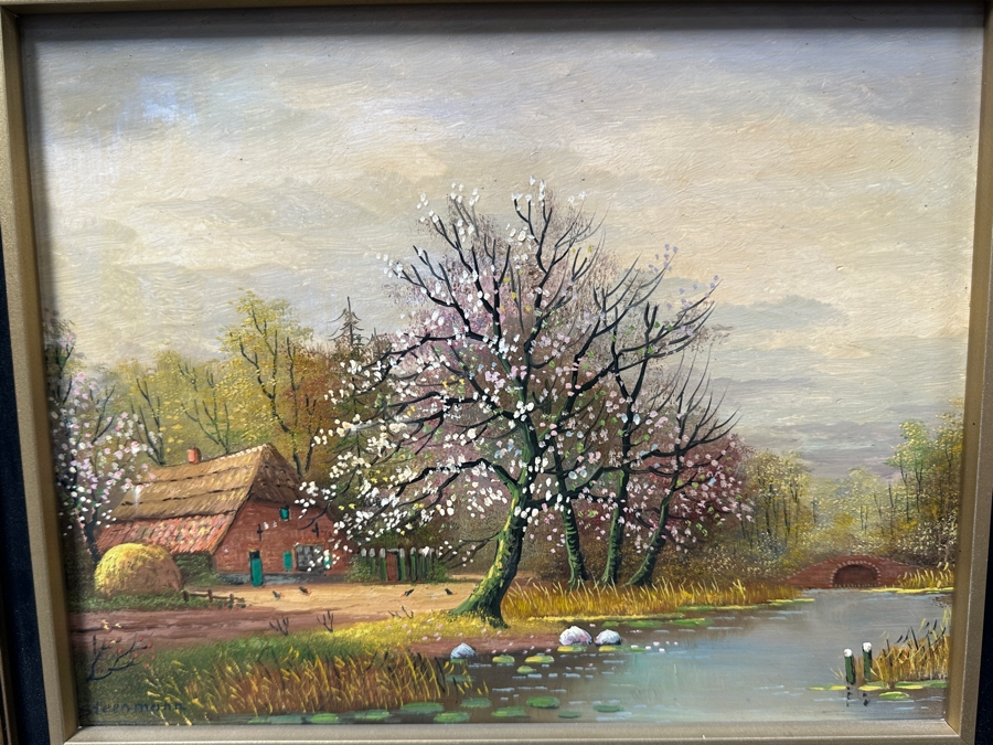 Original Oil Painting On Board Signed Steermann 12 X 9.5 Framed 16 X 14 [Photo 3]