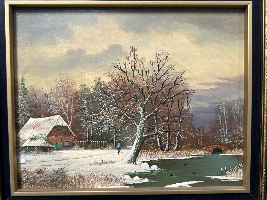 Original Oil Painting On Board Signed Steenmann 12 X 9.5 Framed 16 X 14 [Photo 4]
