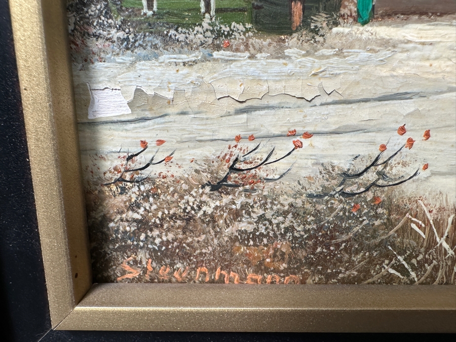 Original Oil Painting On Board Signed Steenmann 12 X 9.5 Framed 16 X 14 [Photo 7]