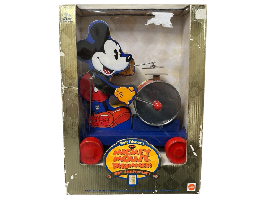 Vintage 1998 Limited Edition 60th Anniversary Mattel Mickey Mouse Drummer Fisher Price Toys In Original Box 20353 10.5 X 14