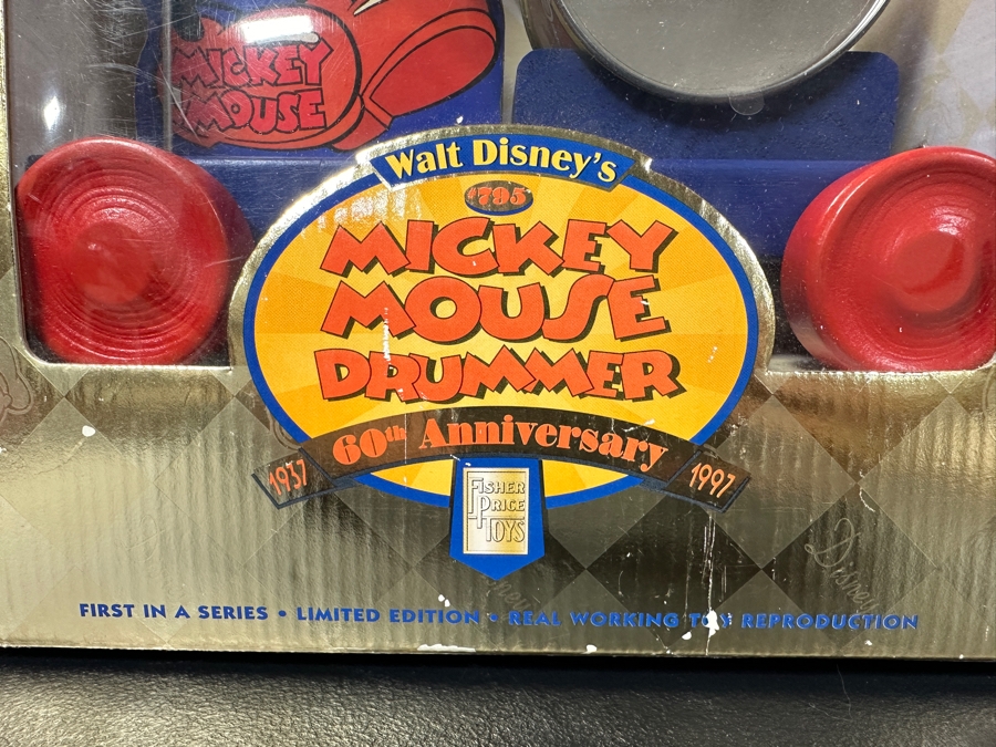 Vintage 1998 Limited Edition 60th Anniversary Mattel Mickey Mouse Drummer Fisher Price Toys In Original Box 20353 10.5 X 14 [Photo 5]