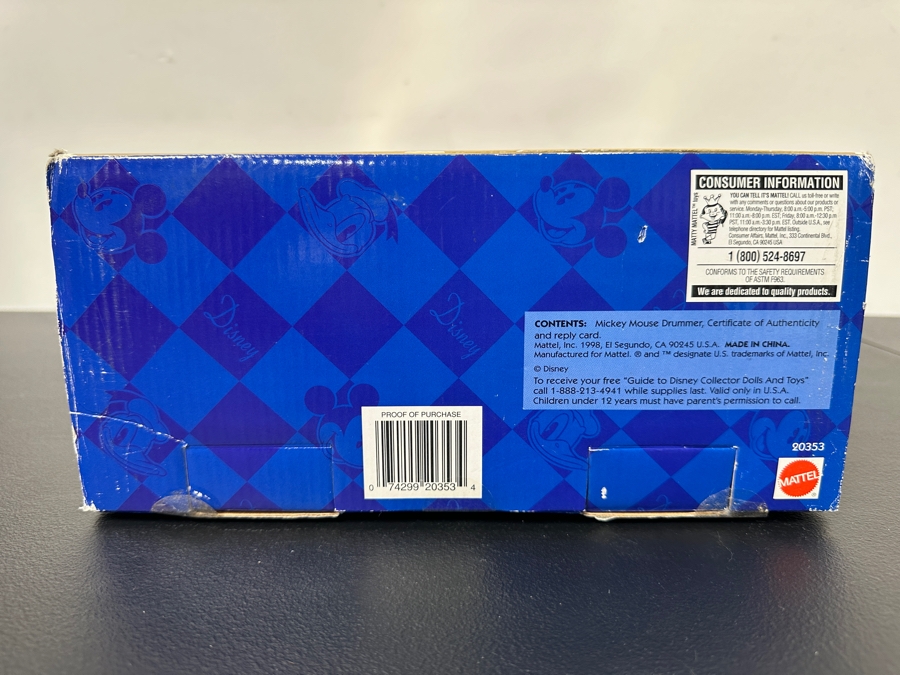 Vintage 1998 Limited Edition 60th Anniversary Mattel Mickey Mouse Drummer Fisher Price Toys In Original Box 20353 10.5 X 14 [Photo 9]