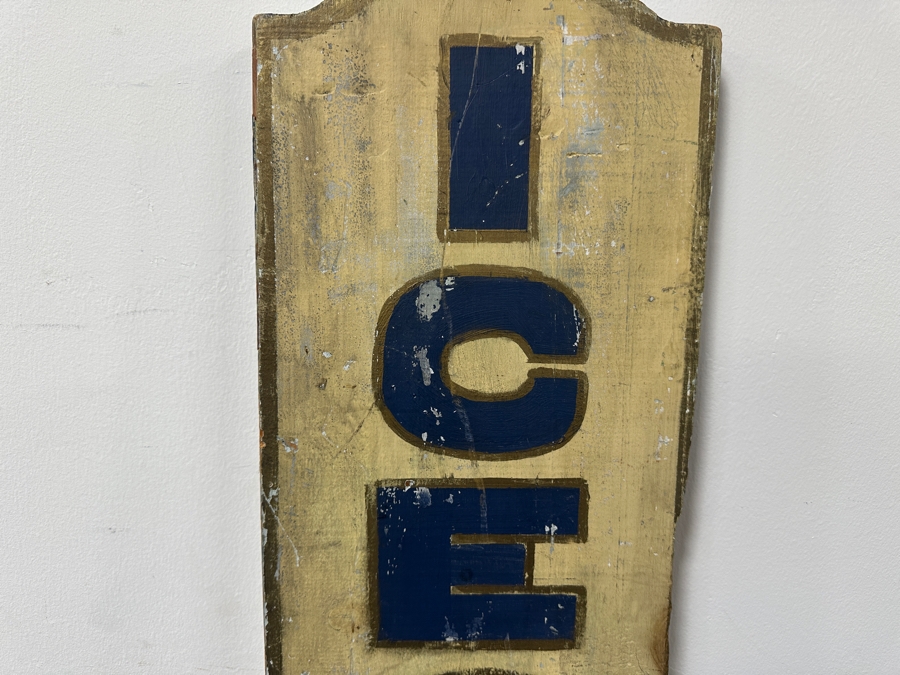 Vintage Hand Painted Wooden 'Ice Cream' Sign 9.5W X 37.5H [Photo 2]