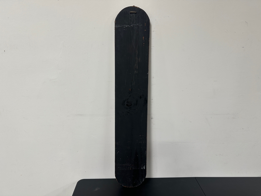 Vintage Hand Painted Metal 'Baths' Sign Encased In A Hand Painted Wooden Frame '5c Ladies Welcome' 9'W X 49'H [Photo 6]