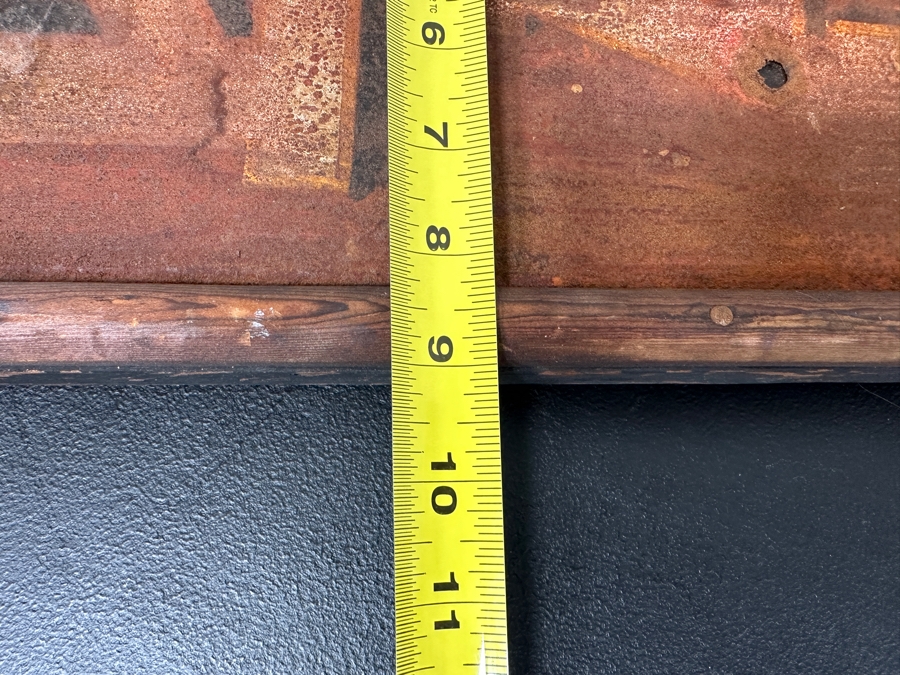 Vintage Hand Painted Metal 'Baths' Sign Encased In A Hand Painted Wooden Frame '5c Ladies Welcome' 9'W X 49'H [Photo 8]