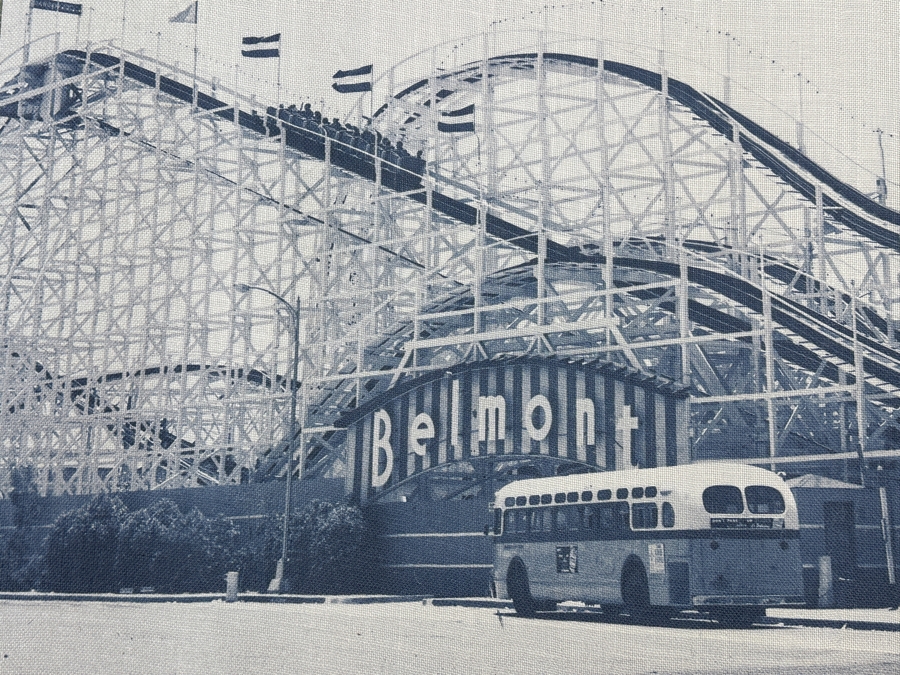 Vintage San Diego Mission Beach Belmont Park Giant Dipper Roller Coaster Canvas Print 44.5'W X 37'H [Photo 2]
