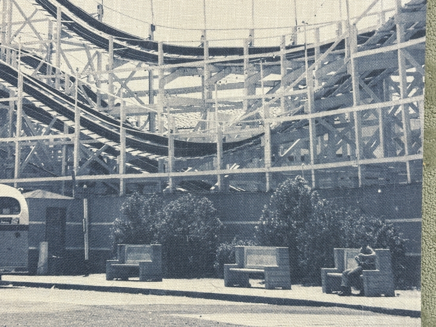 Vintage San Diego Mission Beach Belmont Park Giant Dipper Roller Coaster Canvas Print 44.5'W X 37'H [Photo 4]