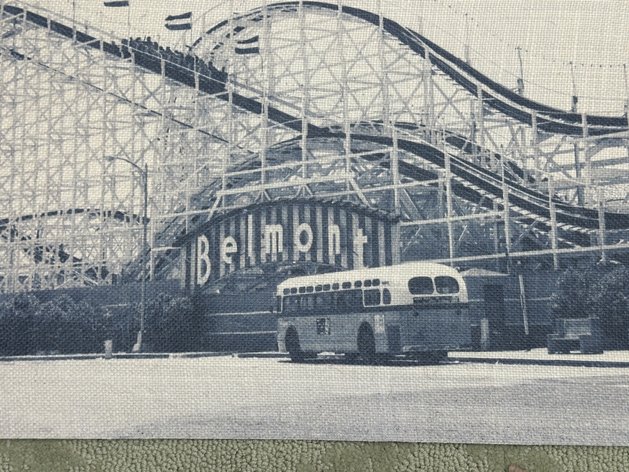 Vintage San Diego Mission Beach Belmont Park Giant Dipper Roller Coaster Canvas Print 23.5'W X 19.5'H [Photo 2]