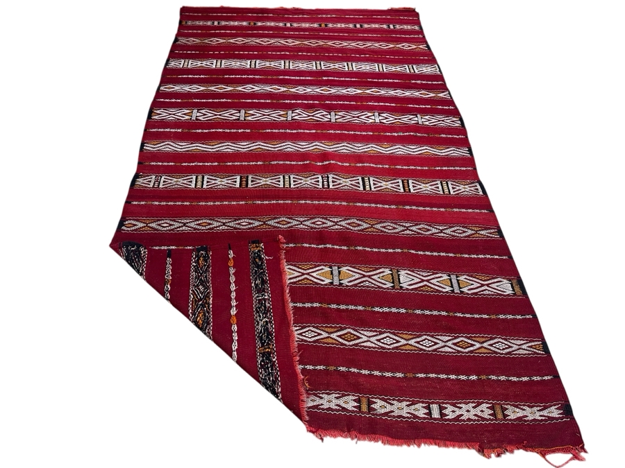 Vintage Wool Moroccan Kilim Area Rug 54 X 94 [Photo 2]