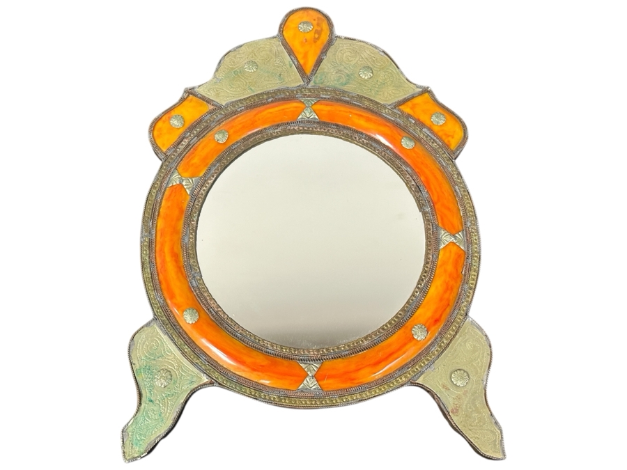 Vintage Handcrafted Moroccan Wall Mirror 13.5W X 20H