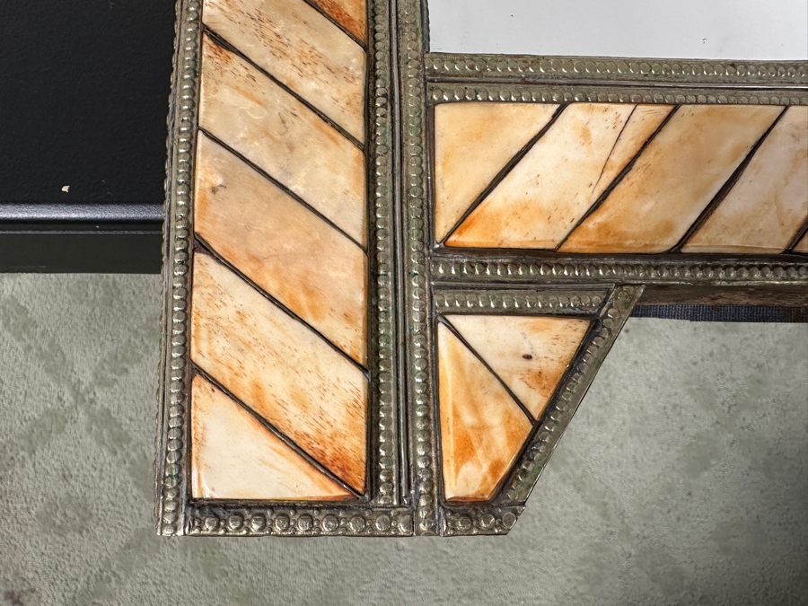 Vintage Moroccan Bone Inlay Wall Mirror 20'W X 34'H [Photo 2]