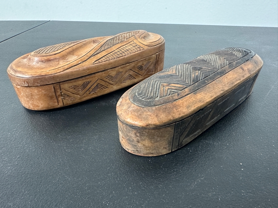 Pair Of Wooden Kuba Boxes Retails $97 [Photo 2]
