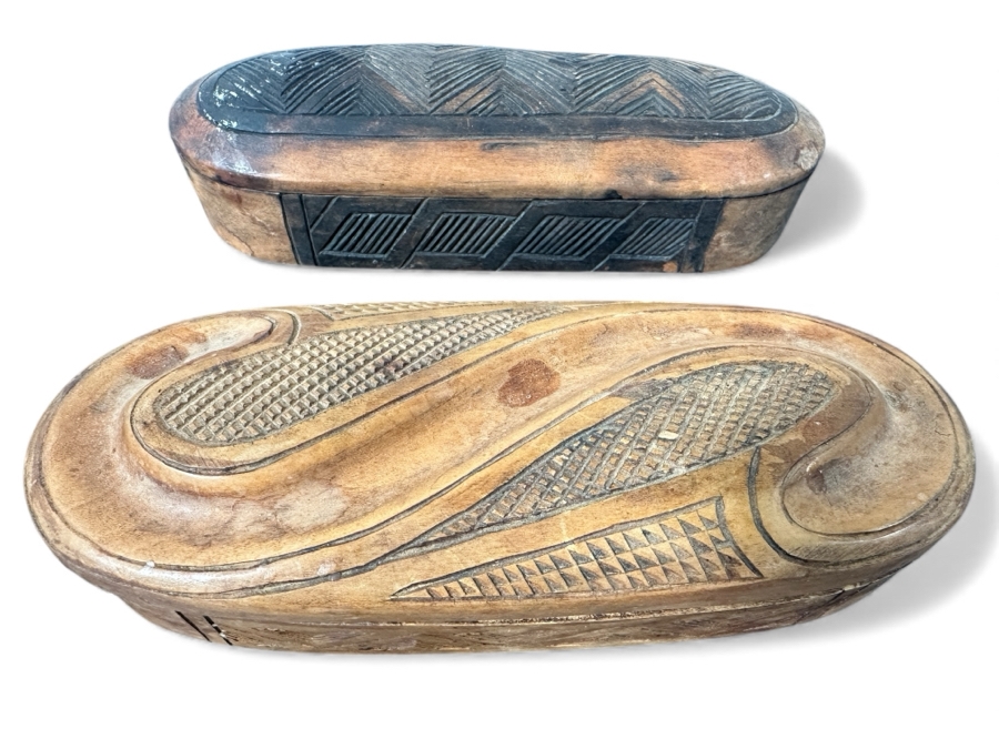 Pair Of Wooden Kuba Boxes Retails $97
