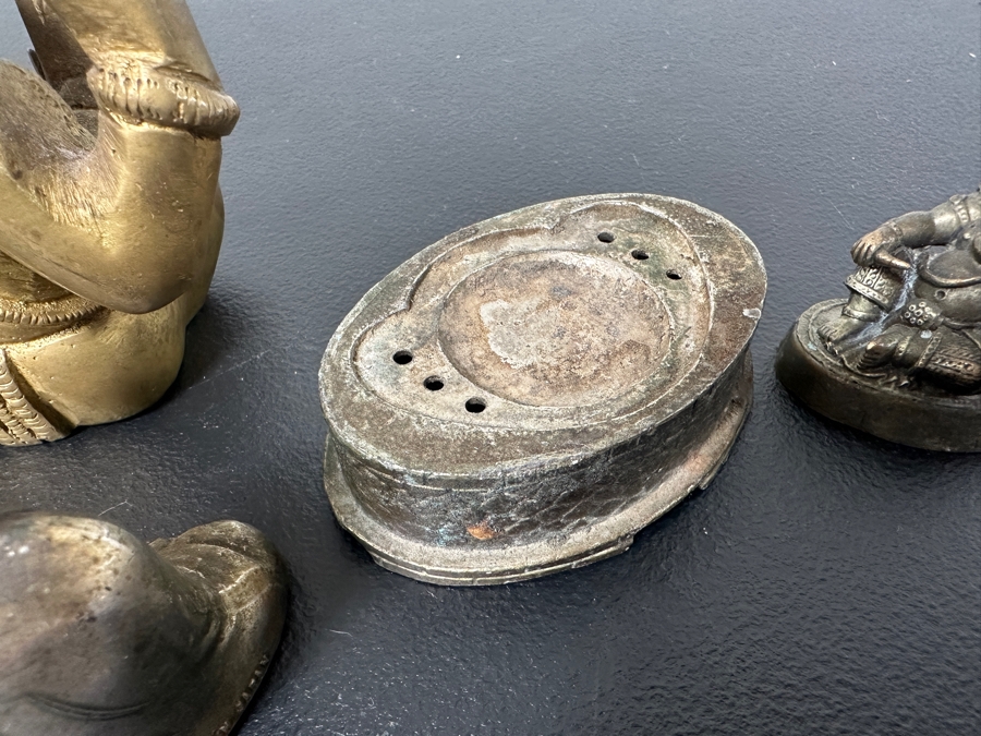 Metal / Brass Statues: (2) Buddha Statues & (2) Ganesha Statues 2'H - 4'H [Photo 9]