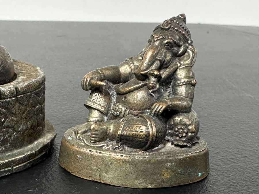 Metal / Brass Statues: (2) Buddha Statues & (2) Ganesha Statues 2'H - 4'H [Photo 4]