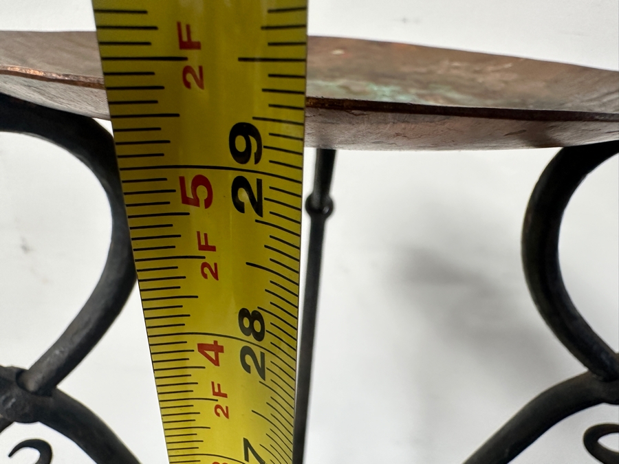 Handcrafted Wrought Iron And Copper Stand Candle Holder 29.5'H [Photo 6]