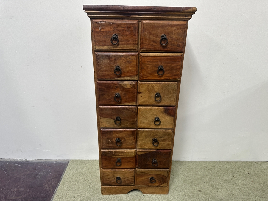 Wooden Hardwood 14-Drawer Chest Of Drawers Dresser Made In India 19W X 11D X 43H [Photo 2]