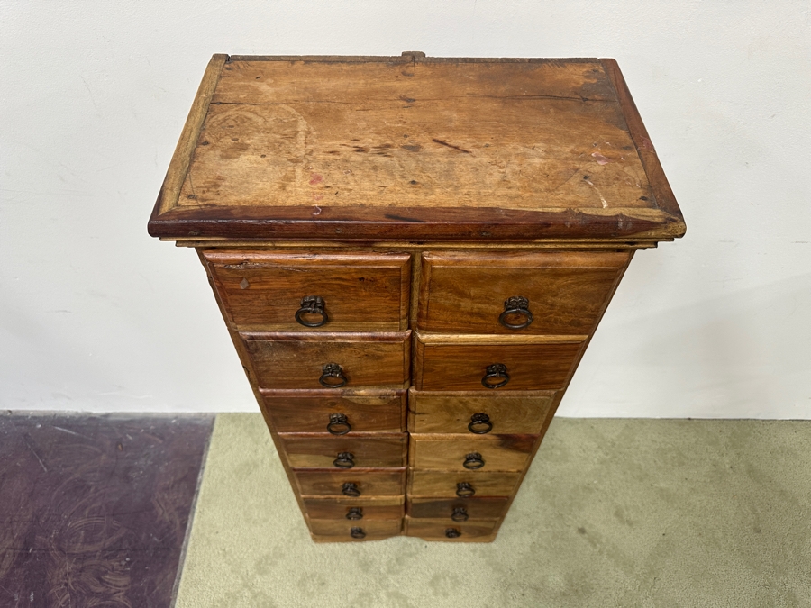 Wooden Hardwood 14-Drawer Chest Of Drawers Dresser Made In India 19W X 11D X 43H [Photo 3]