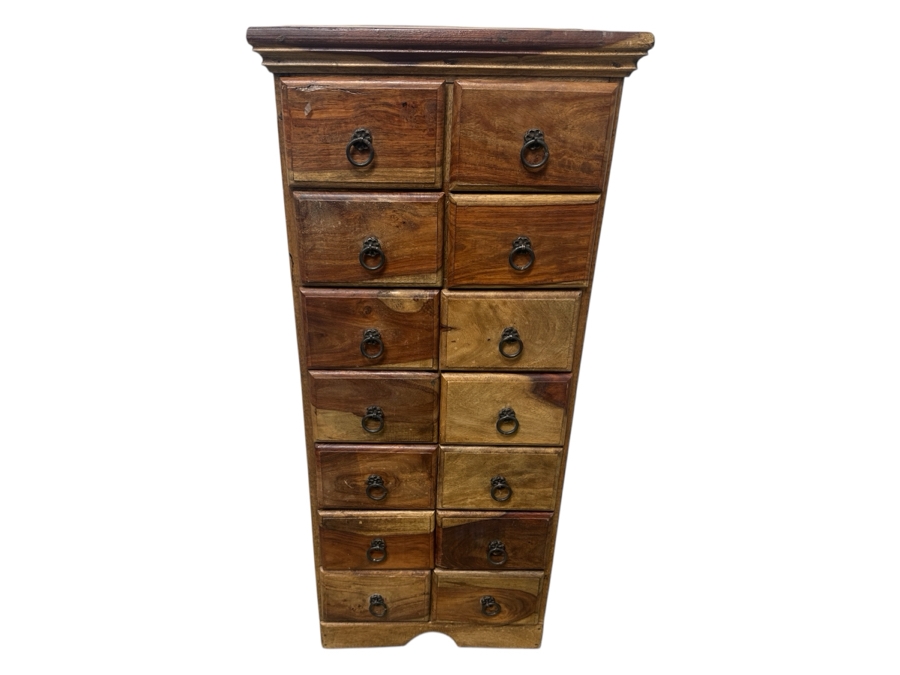 Wooden Hardwood 14-Drawer Chest Of Drawers Dresser Made In India 19W X 11D X 43H