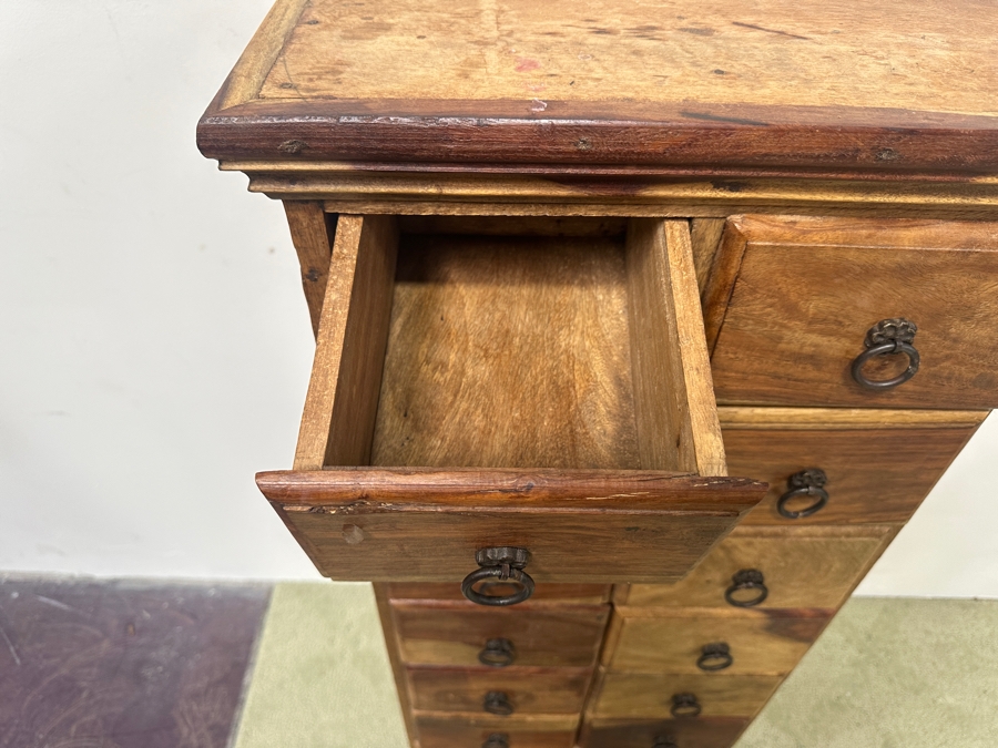 Wooden Hardwood 14-Drawer Chest Of Drawers Dresser Made In India 19W X 11D X 43H [Photo 5]